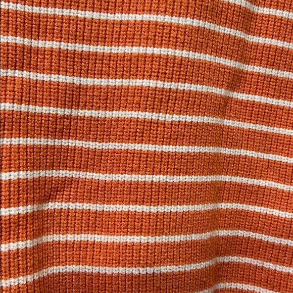 LILLUSORY WOMENS ORANGE WHITE STRIPED V NECK SWEATER VEST Sz MD - Picture 9 of 9